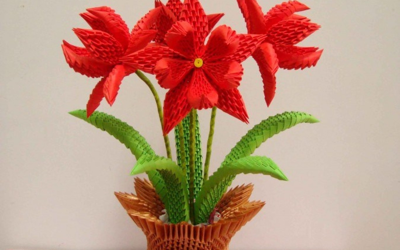 How To Make A 3D Origami Vase Make 3d Origami Flower Vase Flowers Healthy