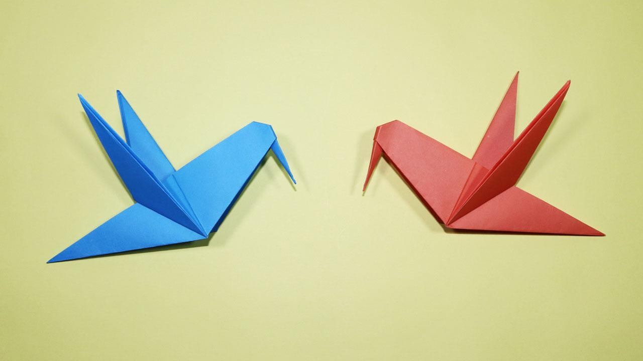 How To Make A Bird With Origami How To Make An Origami Bird Origami Bird Instructions Papercraft