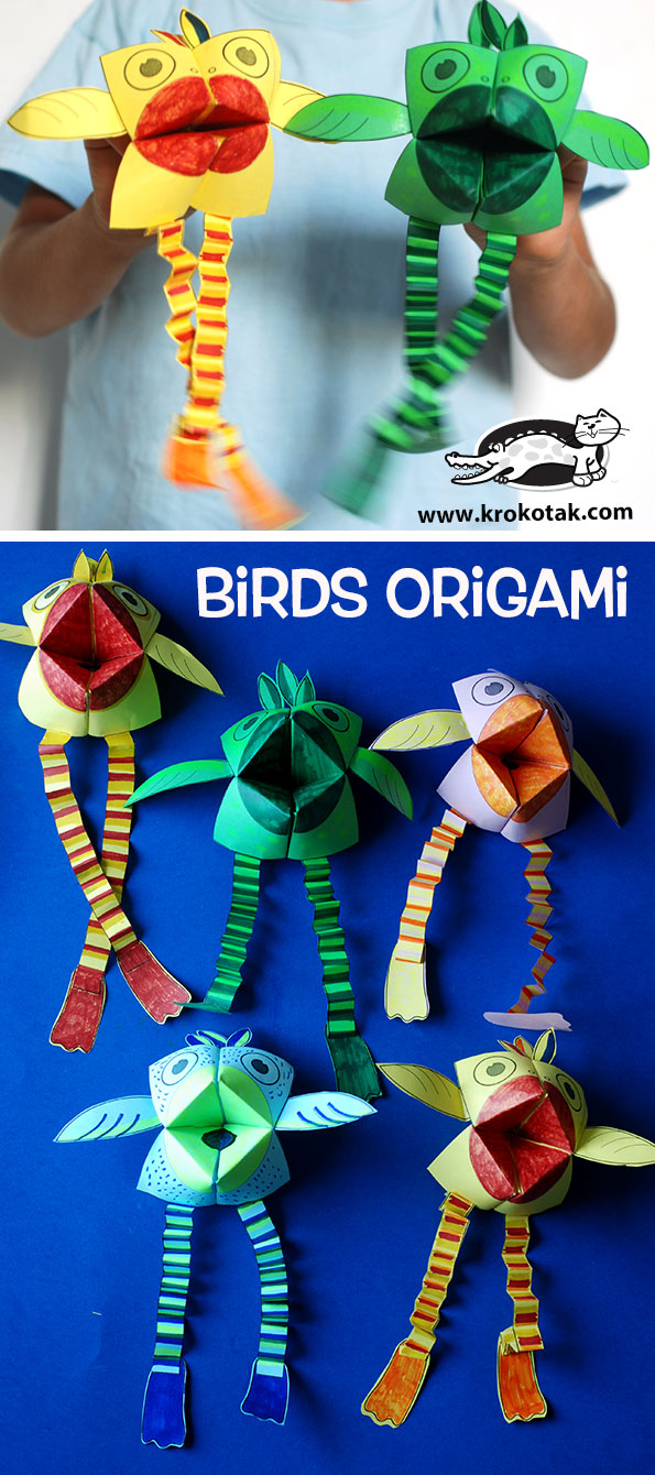 How To Make A Bird With Origami Krokotak Birds Origami