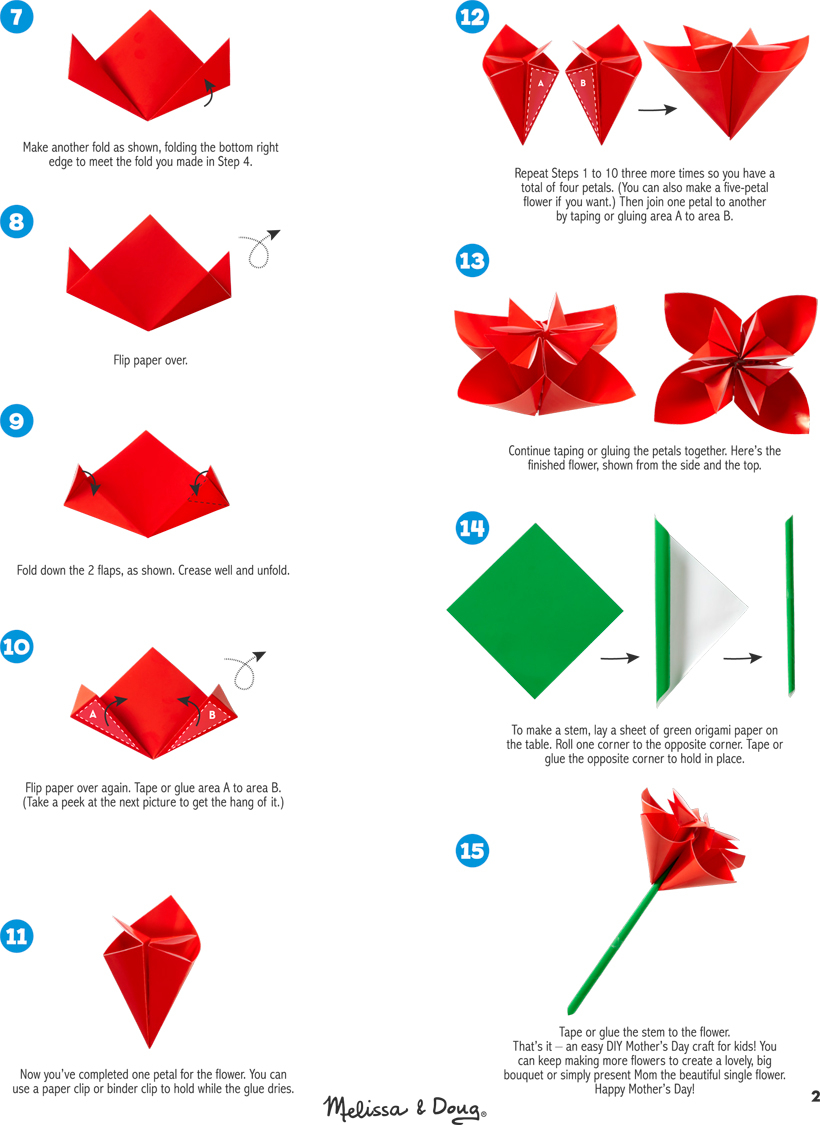 How To Make A Flower Origami Easy Diy Origami Paper Flower For Mothers Day Melissa Doug Blog