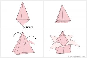 How To Make A Flower Origami Easy How To Make An Origami Tulip Flower Stem