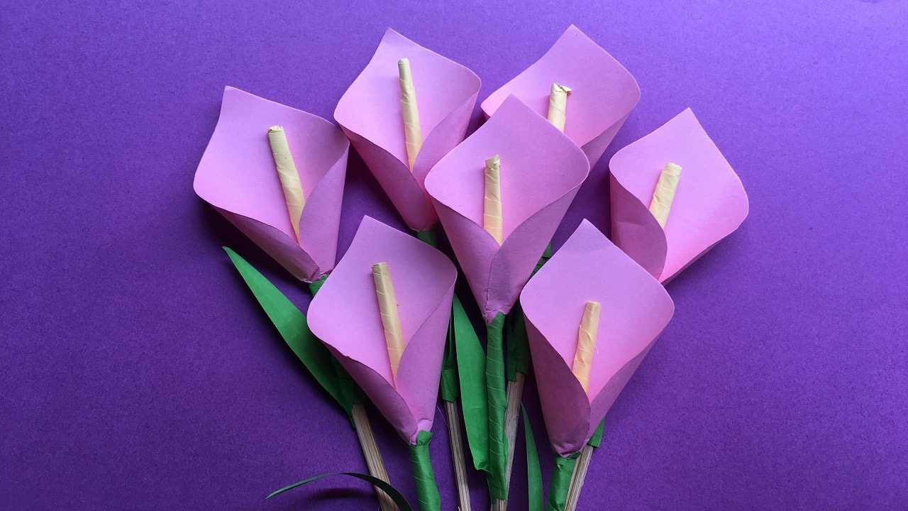 How To Make A Flower Origami Step By Step How To Make A Beautiful Calla Lily Paper Flowerorigami Lily Flower Step Stepdiy Lily Flower