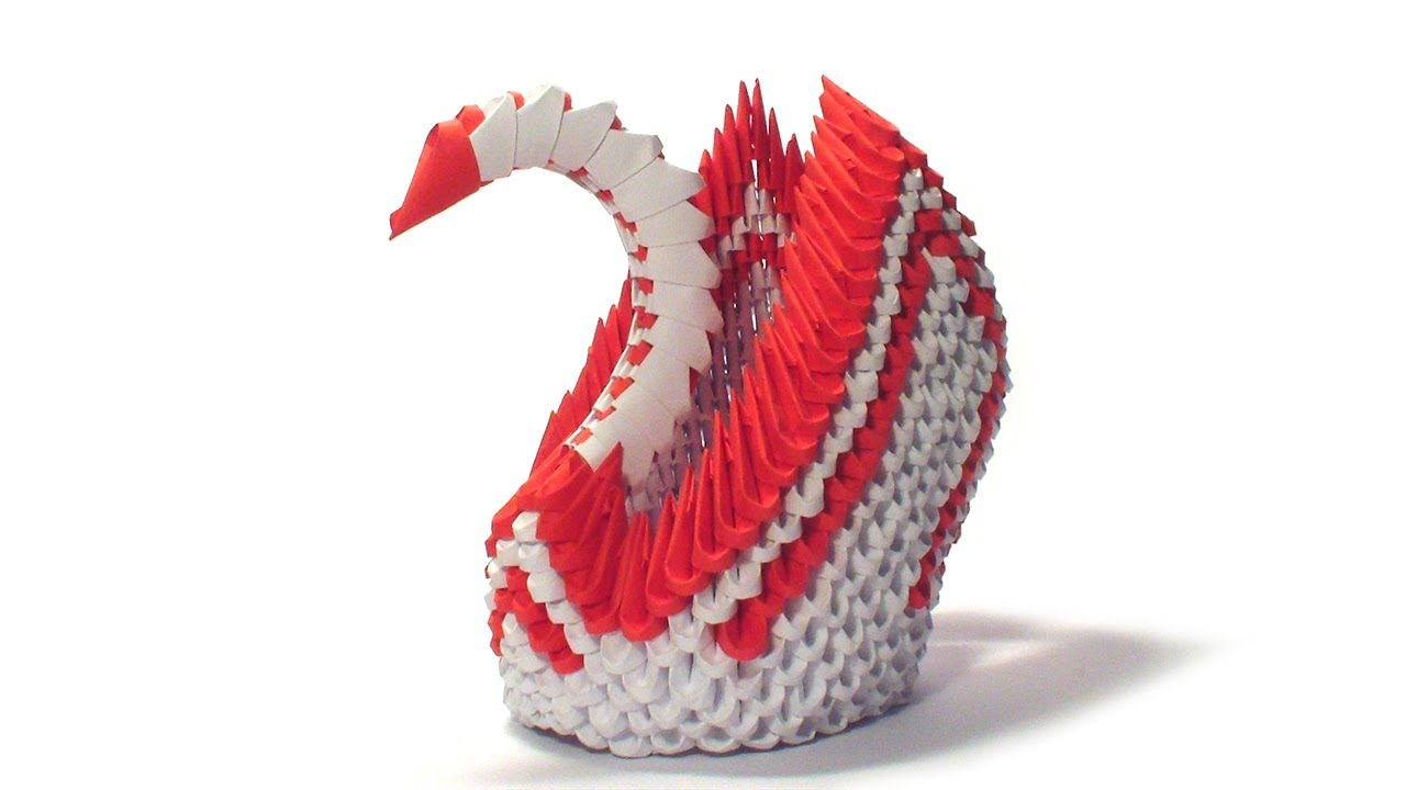 How To Make A Origami 3D Swan 3d Origami Red Winged Swan Tutorial