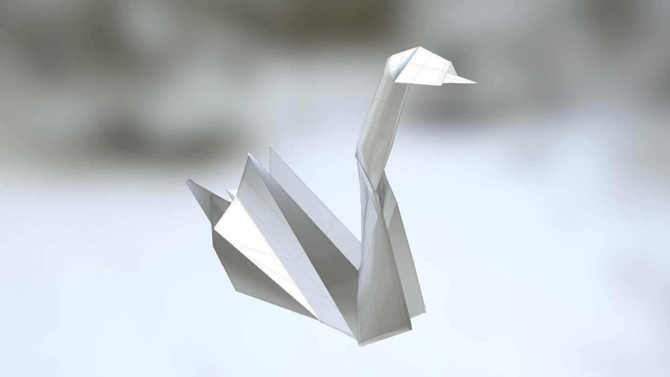 How To Make A Origami 3D Swan Realistic 3d Model Of A Paper Origami Swan No Conversion Request 3d Model