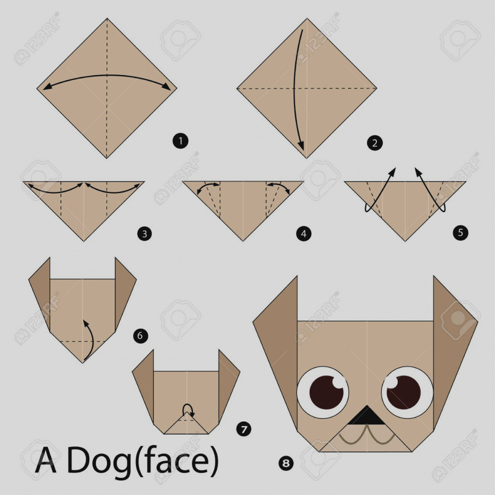 How To Make A Origami Dog Face Latest Origami Dog Face Step Instructions How To Make Royalty Free