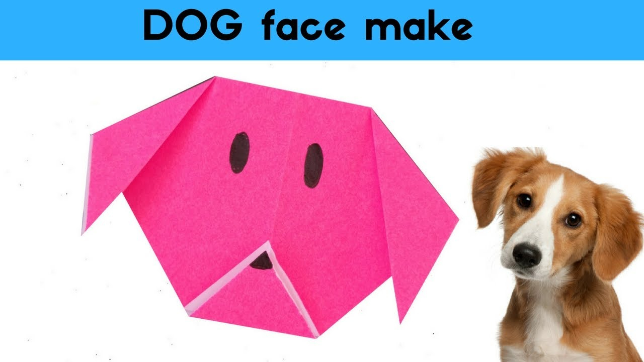 How To Make A Origami Dog Face Simple Paper Dog Face Make An Origami Dog Face Animals With Kids Craft Diagrams For Children