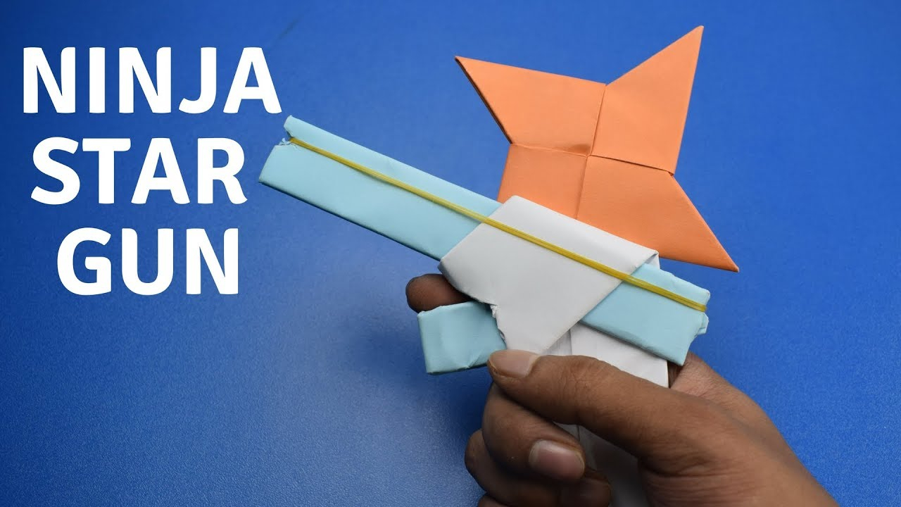 How To Make A Origami Gun How To Make A Paper Gun That Shoots Ninja Stars With Trigger Diy Craft Ideas