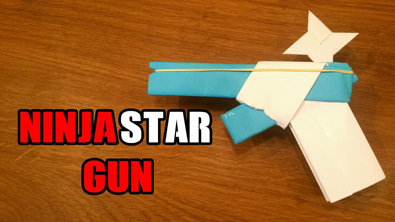 How To Make A Origami Gun How To Make A Paper Gun That Shoots Ninja Stars With Trigger