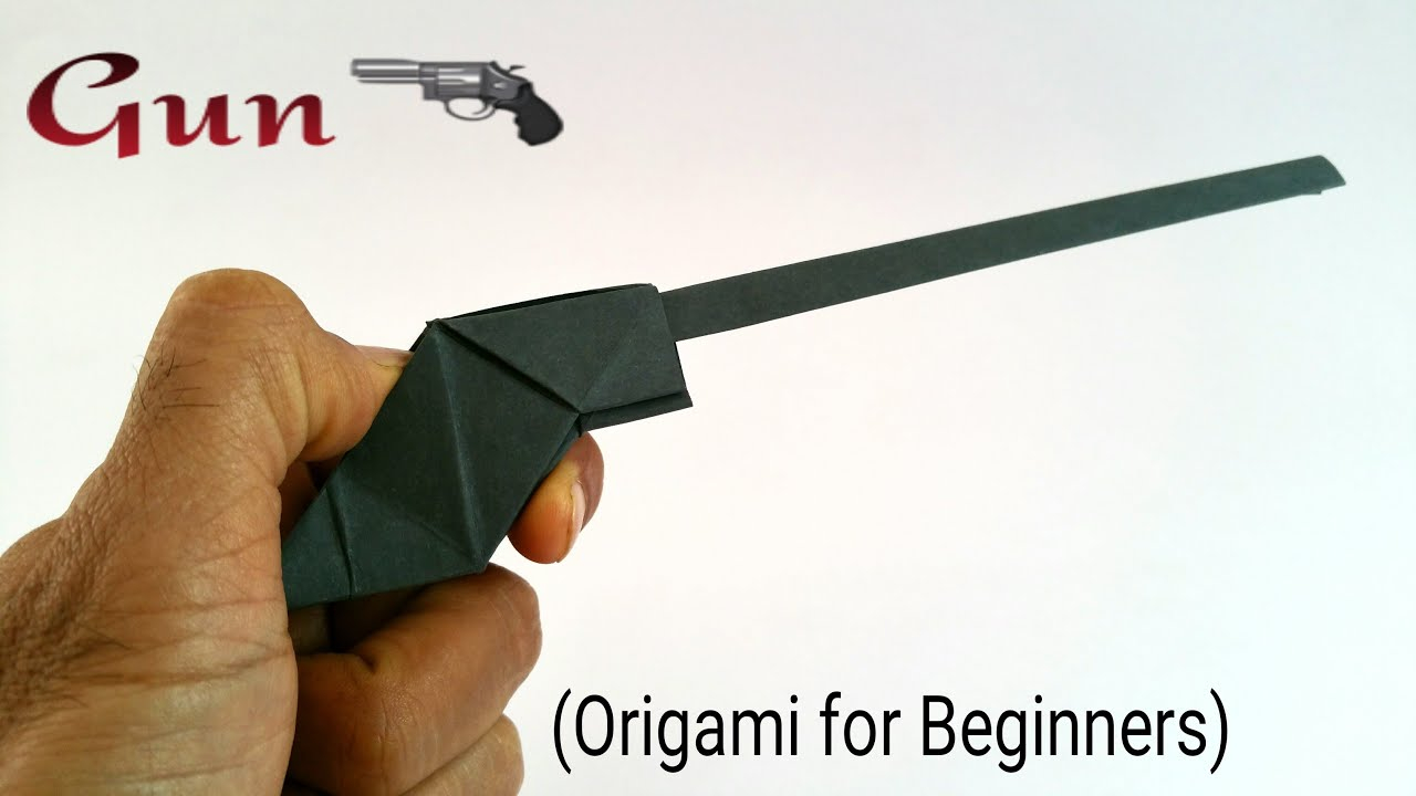 How To Make A Origami Gun Weapons Paperfoldsin Origami Arts And Crafts