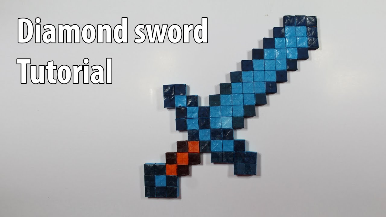How To Make A Origami Minecraft Sword Easy Paper Minecraft Diamond Sword Tutorial Diy Henry Phm
