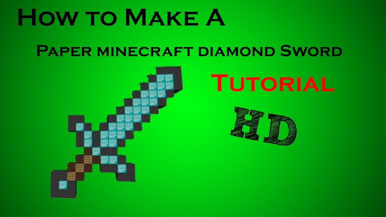 How To Make A Origami Minecraft Sword How To Make A Paper Minecraft Diamond Sword Tutorial