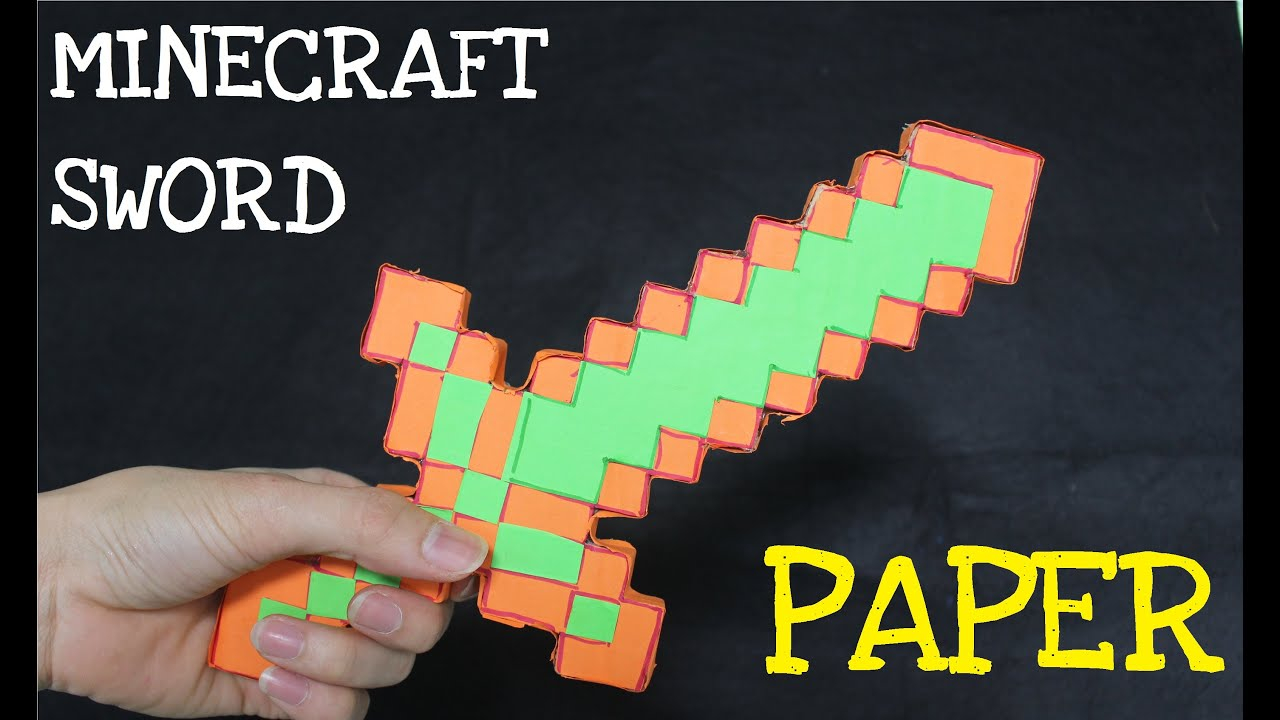How To Make A Origami Minecraft Sword How To Make A Paper Minecraft Sword In Real Life Minecraft Foam Diamond Sword
