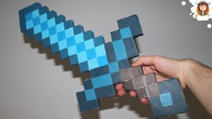 How To Make A Origami Minecraft Sword Minecraft Diamond Paper Sword