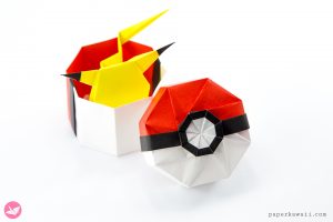 How To Make A Origami Pokeball That Opens Origami Pokeball Box Tutorial Paper Kawaii