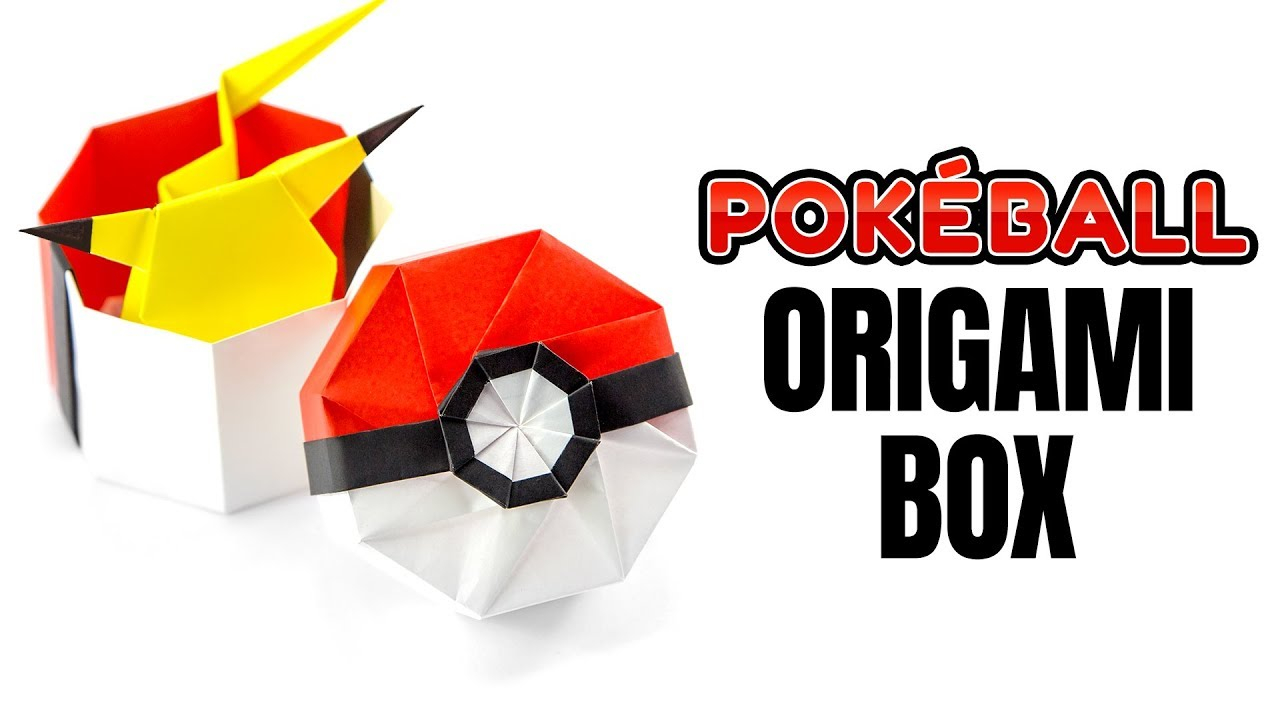 How To Make A Origami Pokeball That Opens Origami Pokeball Box Tutorial Pokemon Diy Paper Kawaii