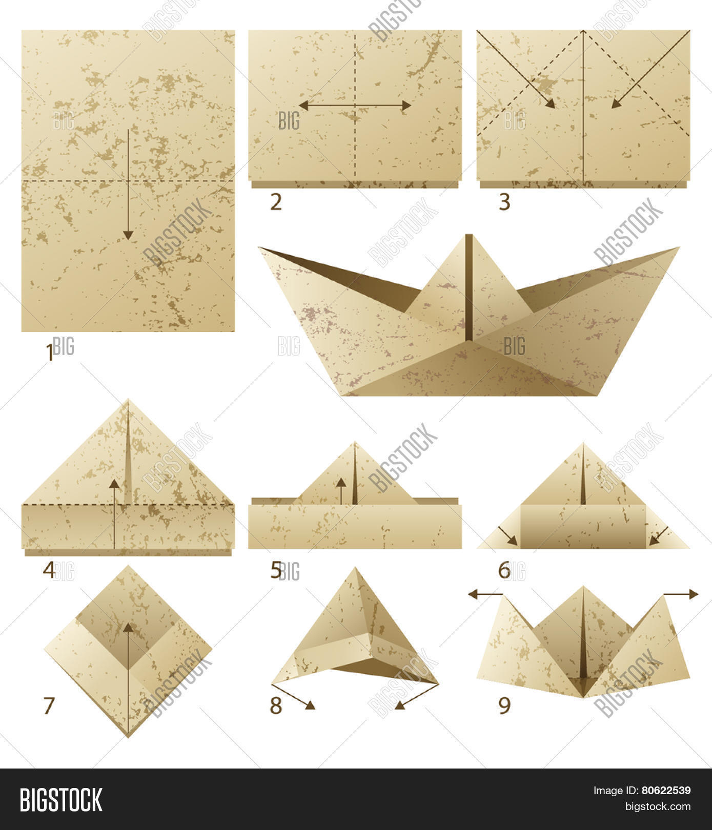How To Make A Origami Sailboat 9 Steps Instruction Vector Photo Free Trial Bigstock