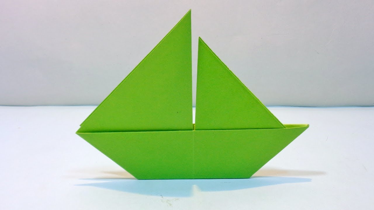 How To Make A Origami Sailboat How To Make 2d Paper Sailboat Easy Origami Paper Boat Tutorial For Kids