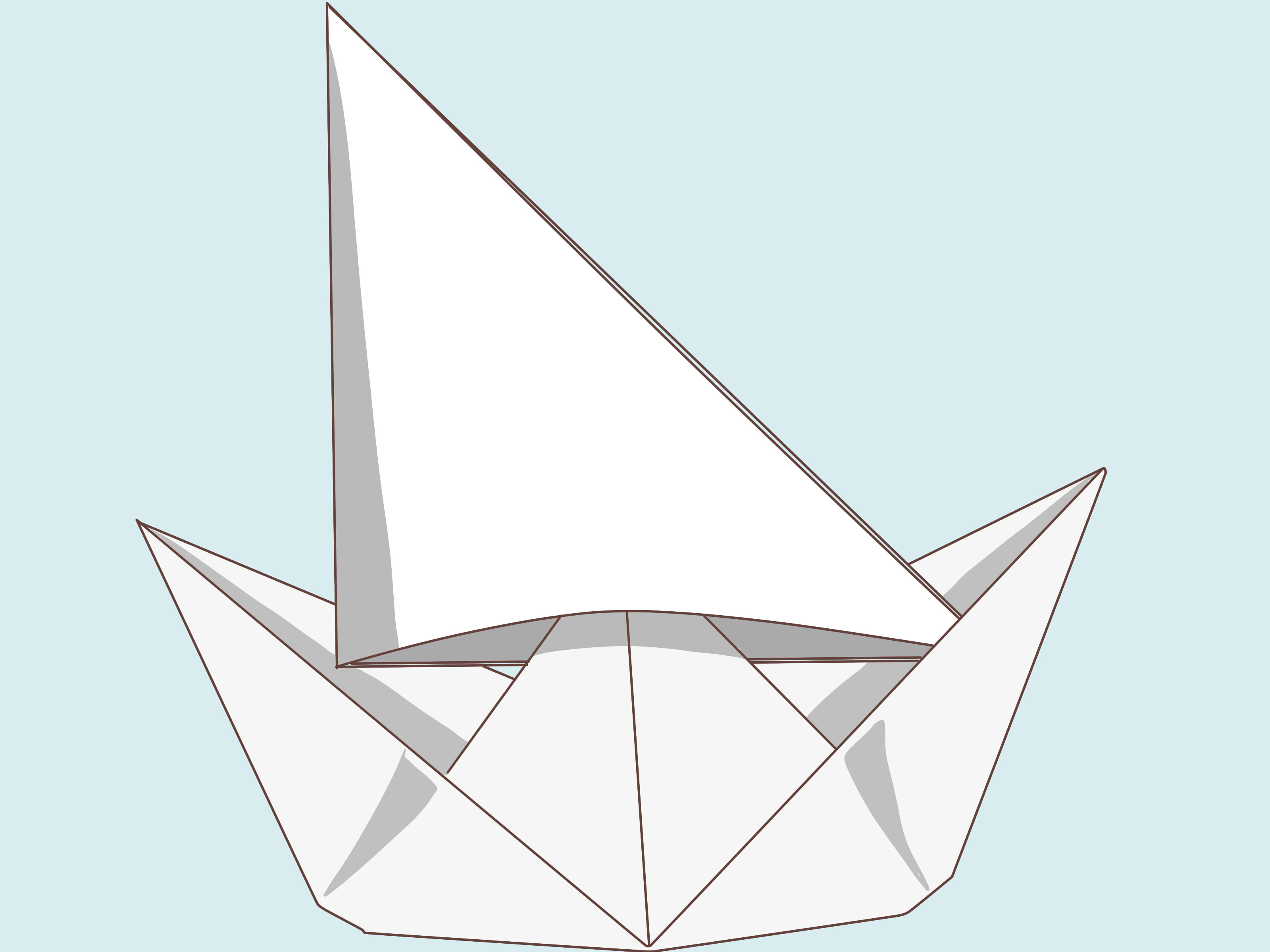 How To Make A Origami Sailboat How To Make A Paper Boat With A Big Sail 12 Steps With Pictures