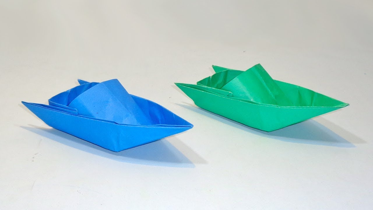 How To Make A Origami Sailboat How To Make Paper Speed Boat That Floats On Water Origami Boat