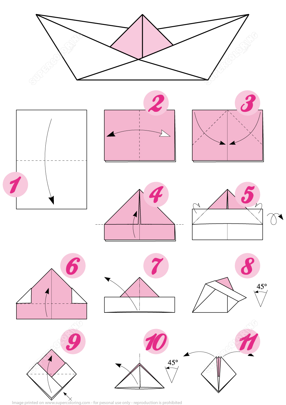 How To Make A Origami Sailboat Origami Boat Instructions Free Printable Papercraft Templates