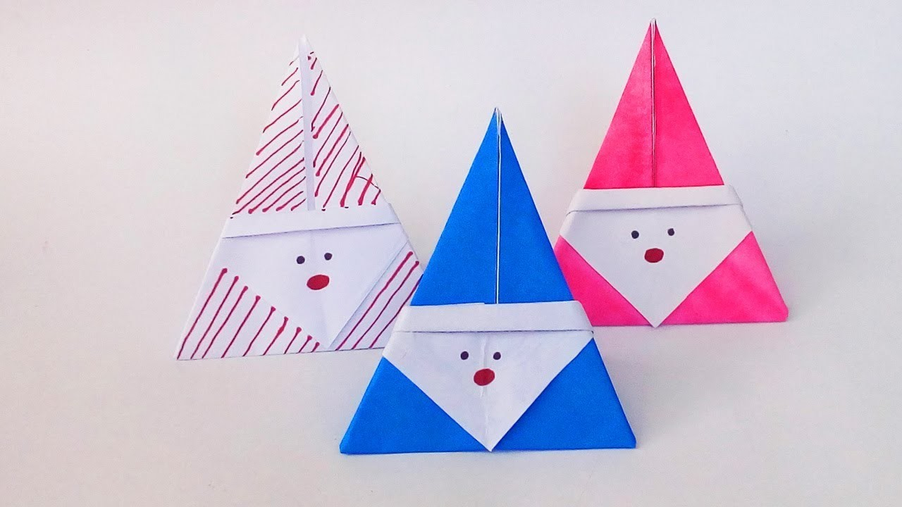 How To Make A Origami Santa Christmas Origami Santa Claus How To Make An Easy Origami Santa