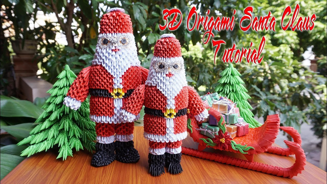 How To Make A Origami Santa How To Make 3d Origami Santa Claus V2 Diy Paper Santa Claus Christmas Decoration