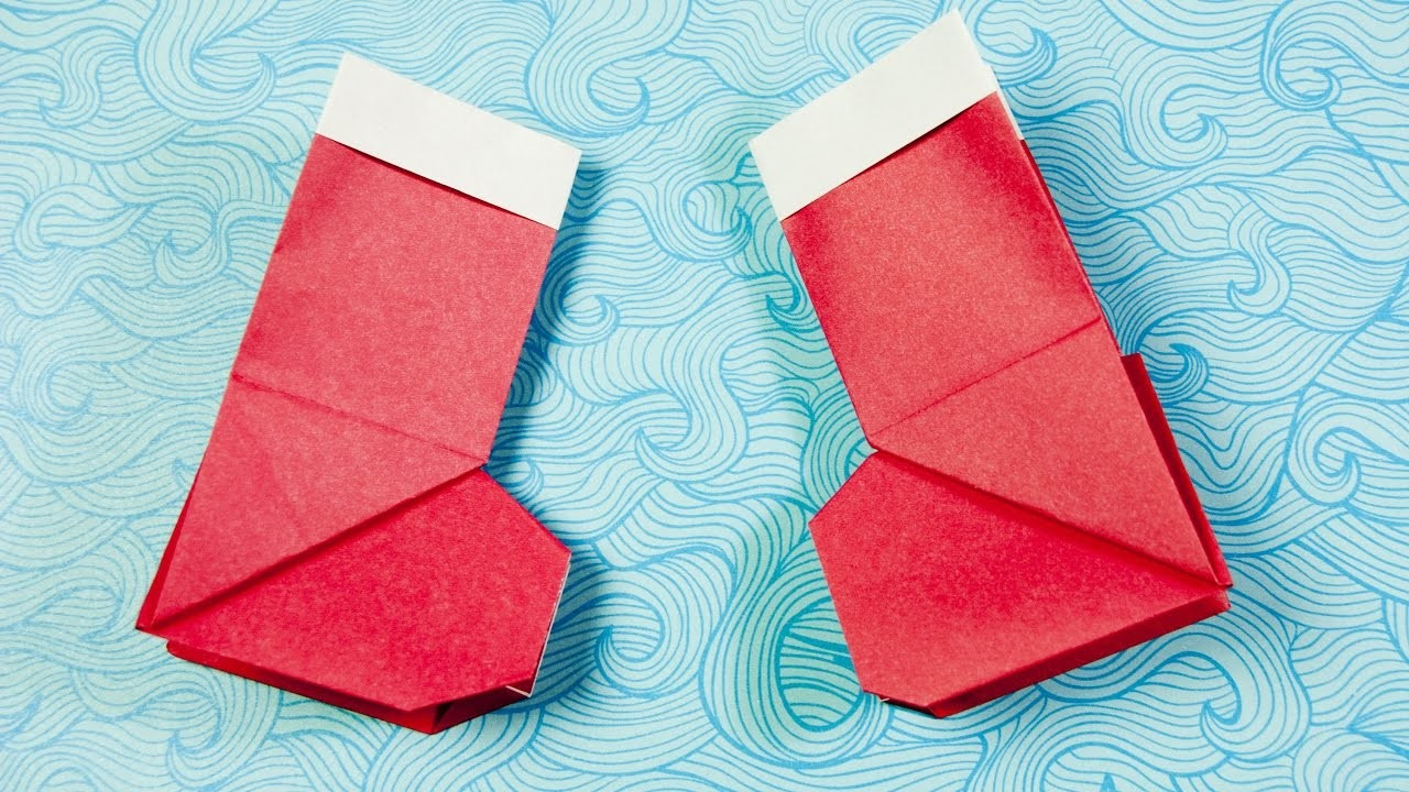 How To Make A Origami Santa How To Make A Paper Santa Boots Easy Origami