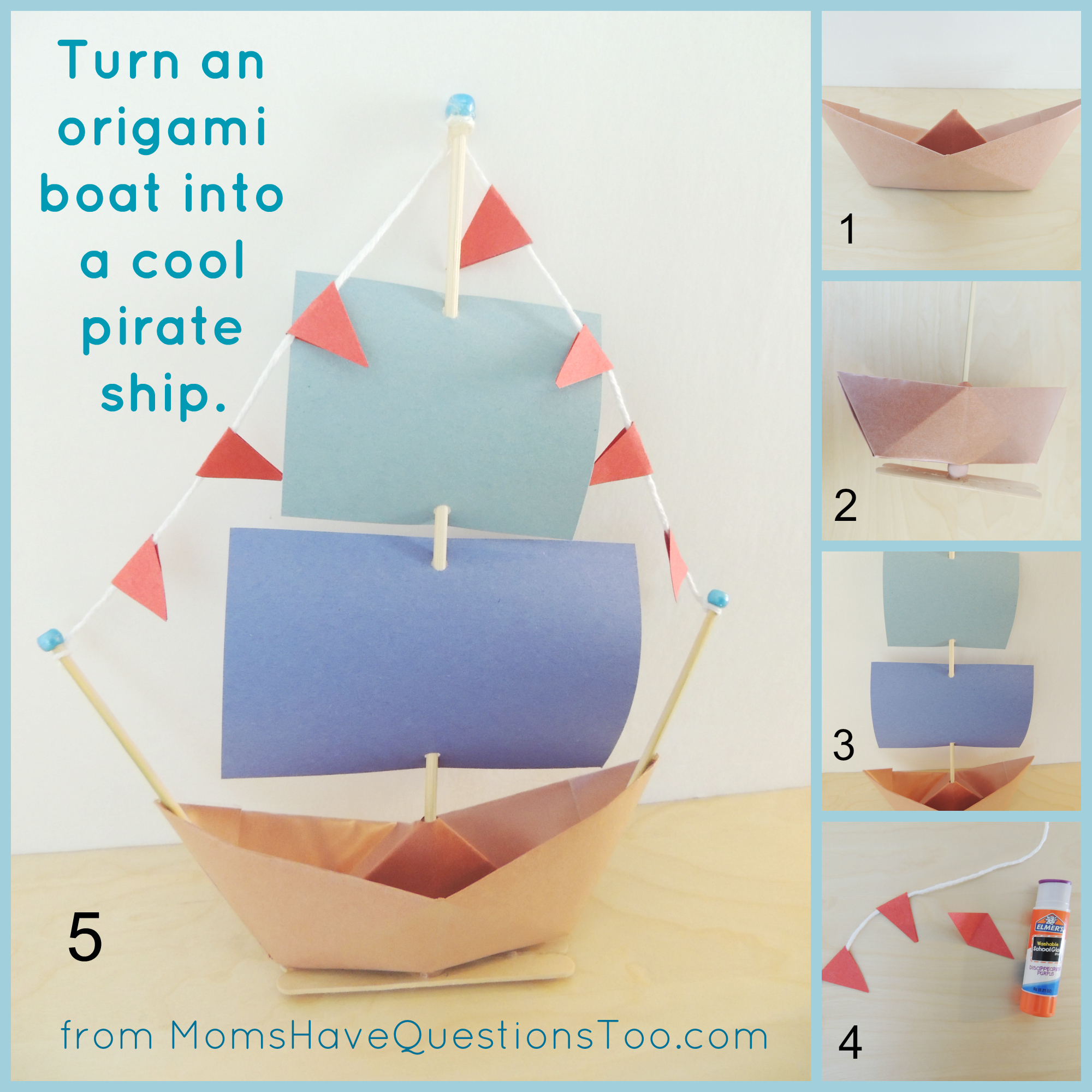 How To Make An Origami Boat Easy Origami Boat And Pirate Ship Craft
