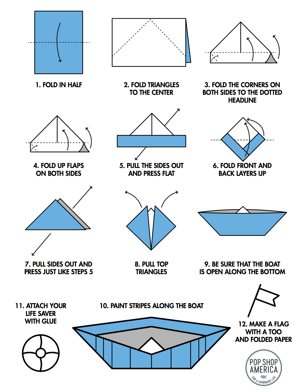 How To Make An Origami Boat Step By Step How To Make A Paper Boat With A Flag Lifesaver