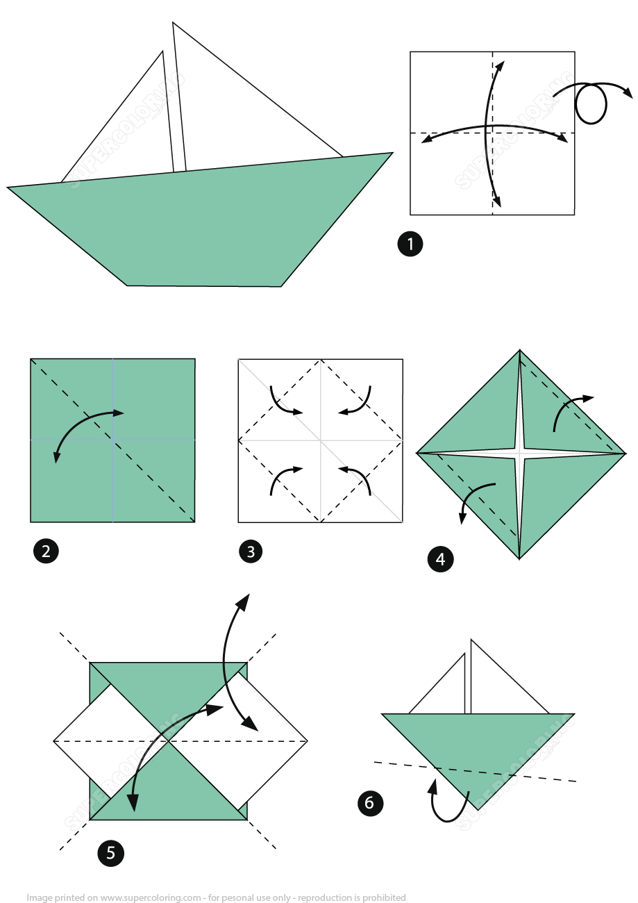 How To Make An Origami Boat Step By Step Origami Little Boat Instructions Free Printable Papercraft Templates