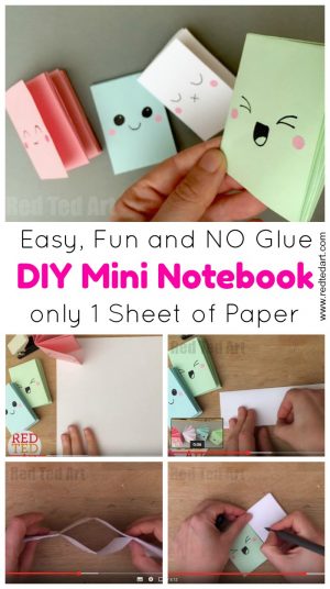 How To Make An Origami Booklet Diy Mini Notebook From A Sheet Of Paper Red Ted Art