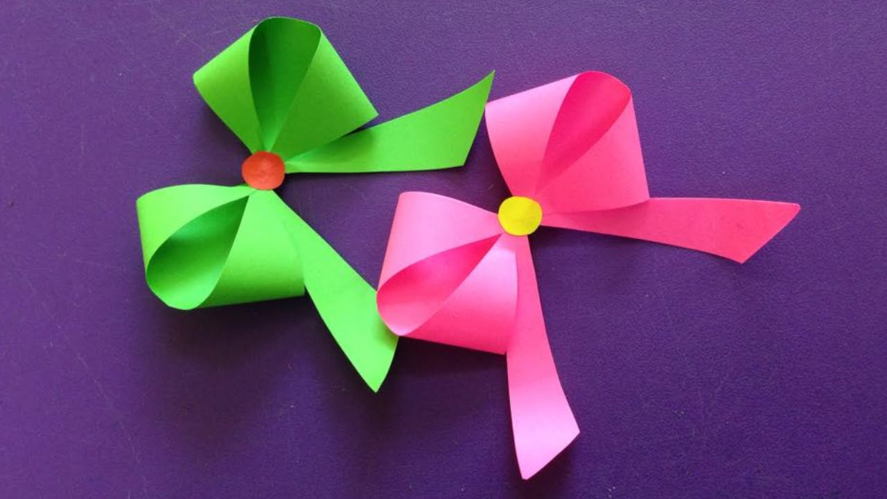 How To Make An Origami Bow How To Make A Paper Bowribbon Easy Origami Bowribbons For Beginners Making Diy Paper Crafts