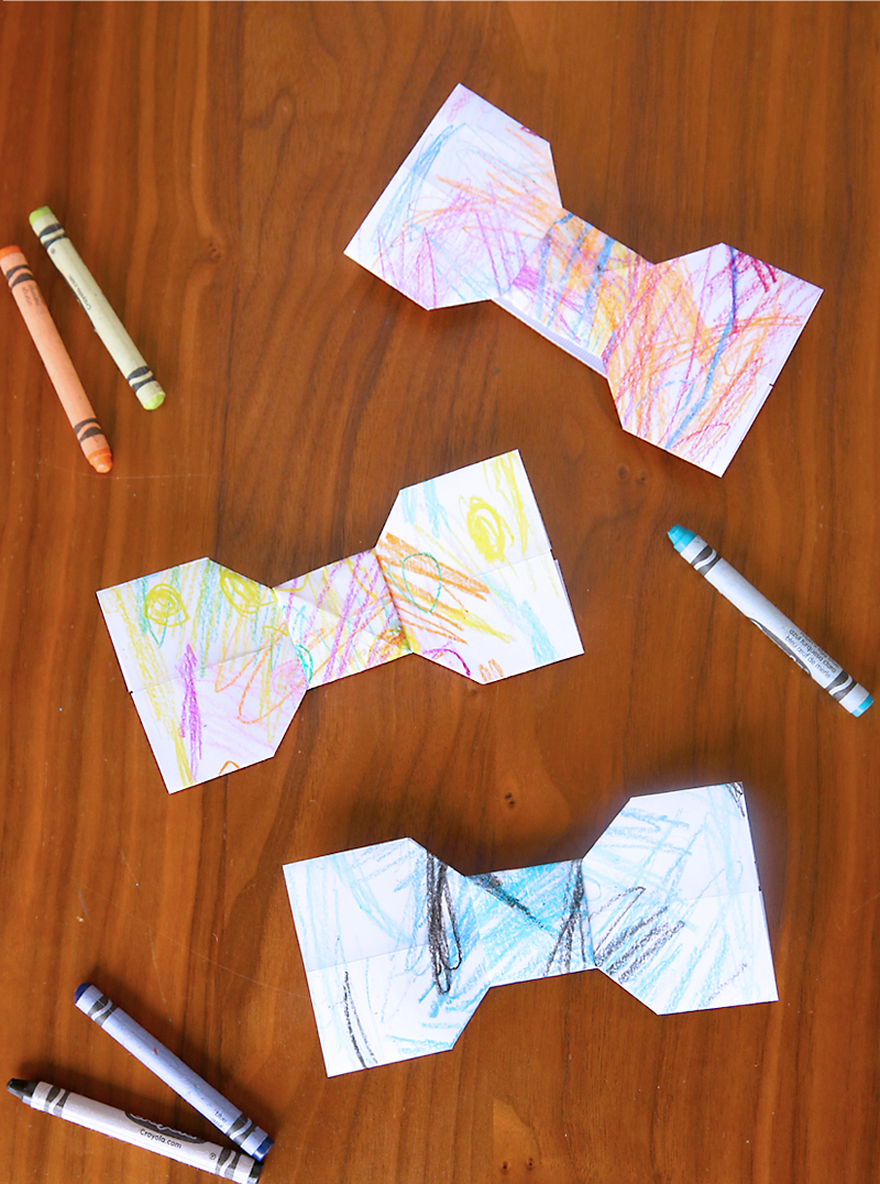How To Make An Origami Bow Kid Scribble Origami Bowtie Easy Fathers Day Gift Kids Can Make