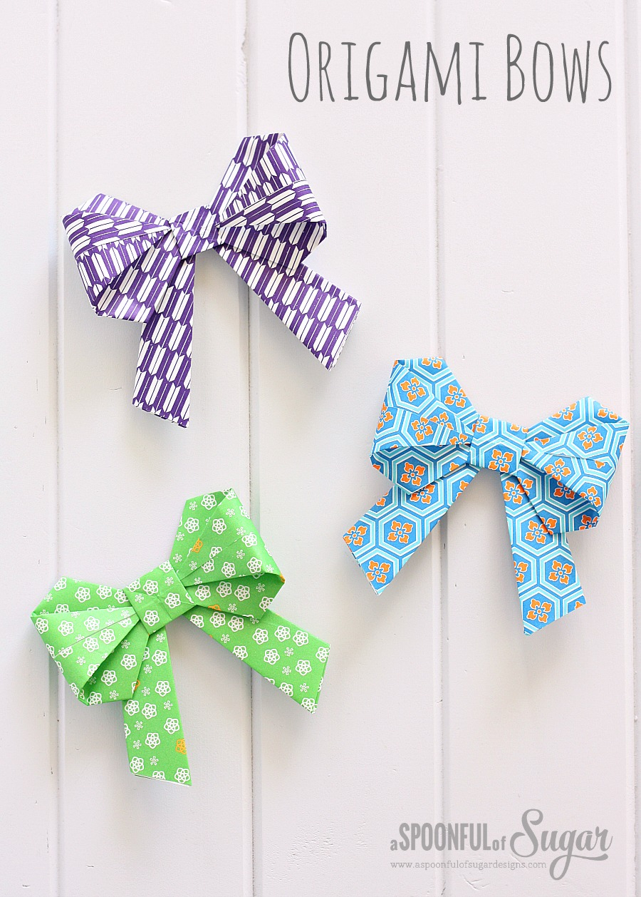 How To Make An Origami Bow Origami Bow A Spoonful Of Sugar