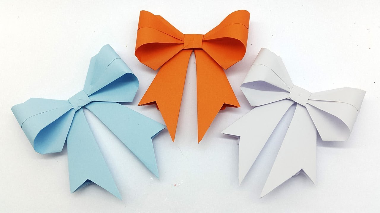 How To Make An Origami Bow Origami Bow How To Make A Paper Bow Easy Step Step