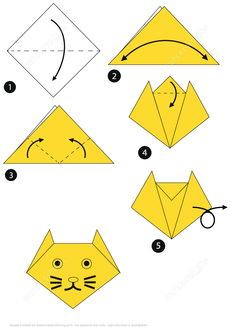 How To Make An Origami Cat Face How To Make An Origami Cat Face Step Step Instructions Free