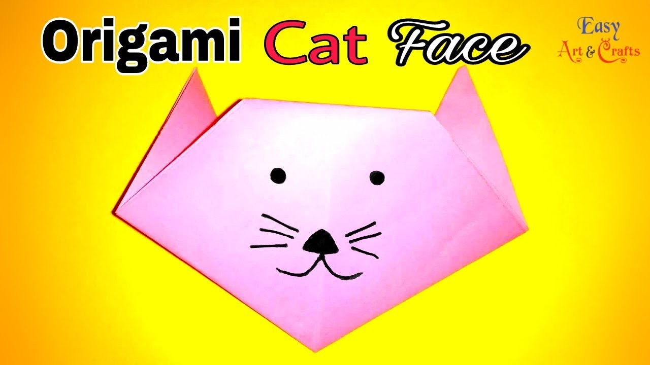 How To Make An Origami Cat Face Origami Cat Face Paper Cat Easy Origami For Kids Origami For