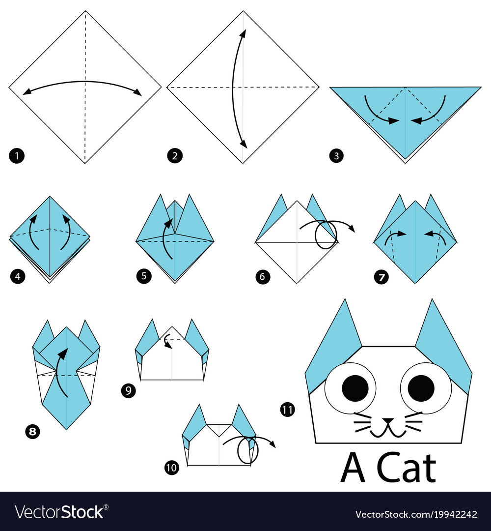 How To Make An Origami Cat Face Step Instructions How To Make Origami A Cat