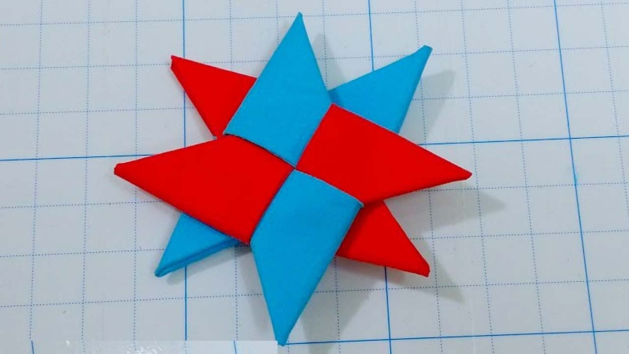 How To Make An Origami Double Ninja Star How To Make A Paper Ninja Star 8 Pointed Double Ninja Star Origami Star