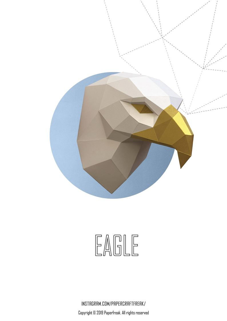 How To Make An Origami Eagle Papercraft 3d Eagle Head Pepakura Pdf Template Low Poly Paper Sculpture Diy Gift Decor For Home And Office Pattern Polygonal Animal Trophy
