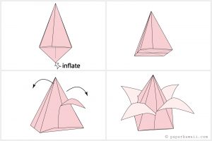 How To Make An Origami Flower Easy How To Make An Origami Tulip Flower Stem