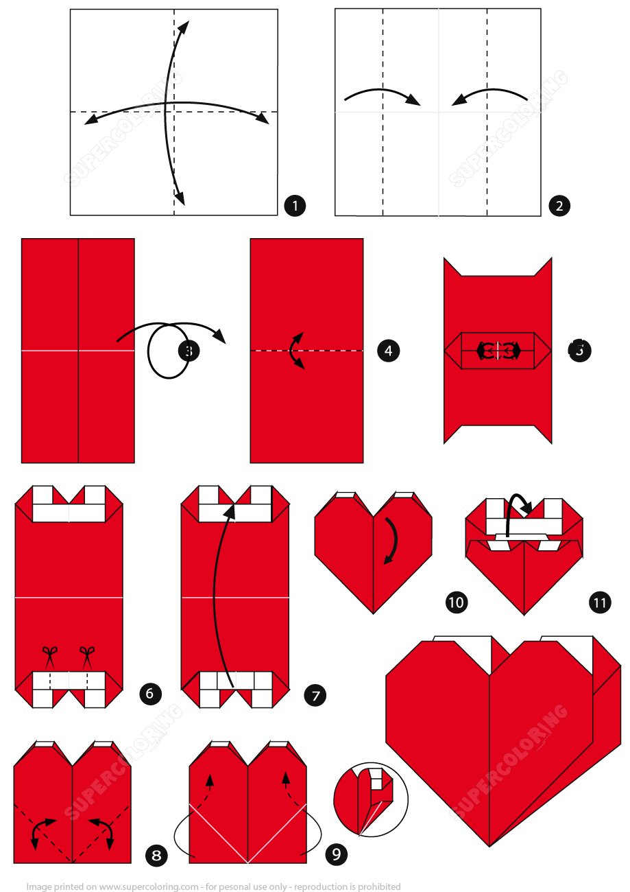 How To Make An Origami Heart Origami Heart Pocket Instructions Free Printable Papercraft Templates