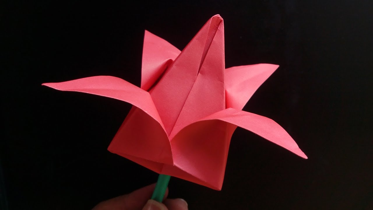 How To Make An Origami Lily Flower How To Make An Origami Lily Flower Origami Lily Origami Paper Lily Iris Flower Instructions