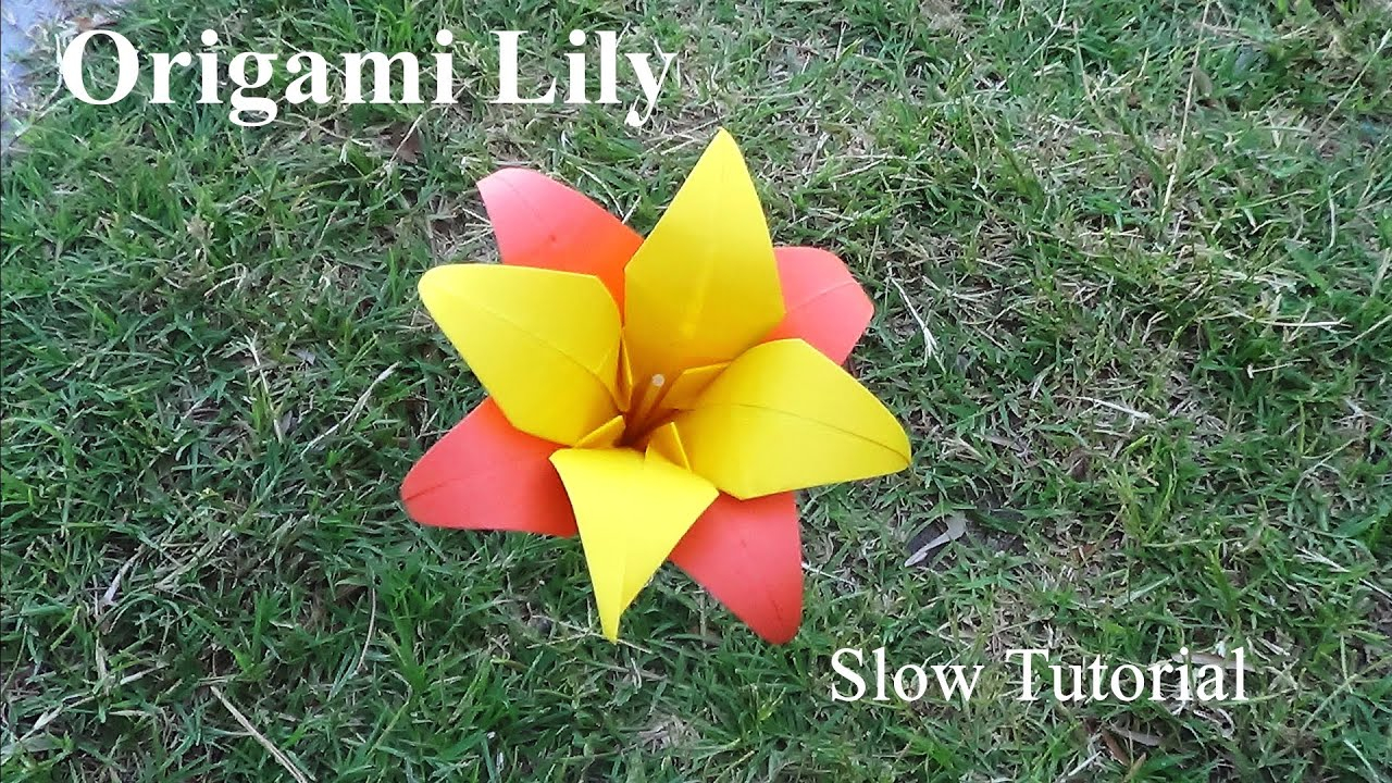 How To Make An Origami Lily Flower Origami Lily Flower Slow Tutorial How To Make An Origami Lily Flower
