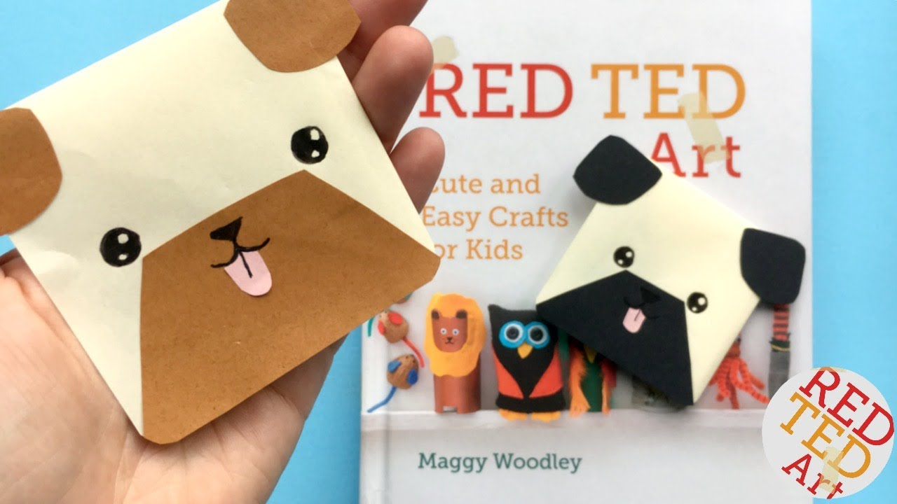 How To Make An Origami Pug Easy Pug Corner Bookmark Bulldog Box Pug Bookmark Diys