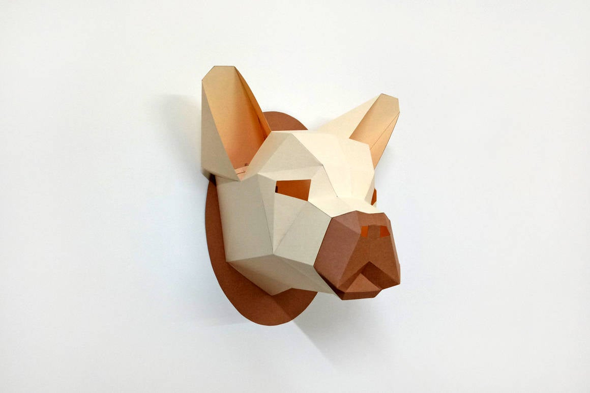 How To Make An Origami Pug French Bulldog Head Trophy3d Papercraftdiy Papercraftslow Polyanimal Headdiy Kitsdiy Giftsorigamidigital Downloadpug Dog Trophy
