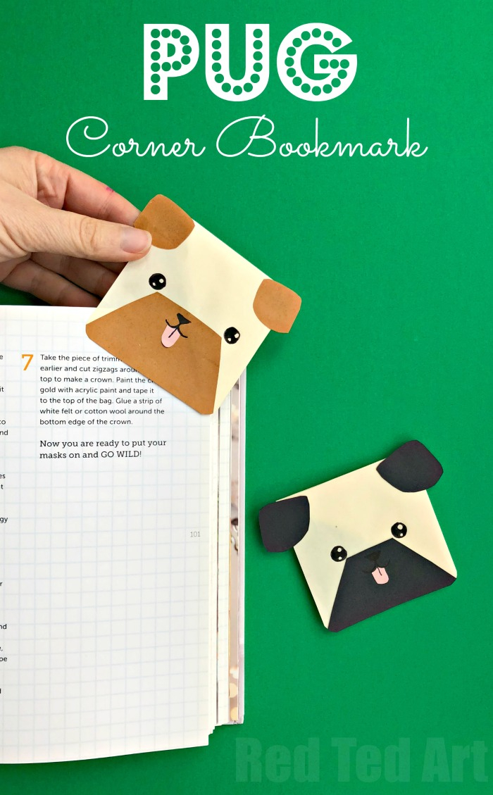 How To Make An Origami Pug Pug Corner Bookmark Design Red Ted Art