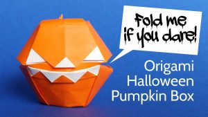 How To Make An Origami Pumpkin Scary Origami Pumpkin Box Diy Halloween Decoration