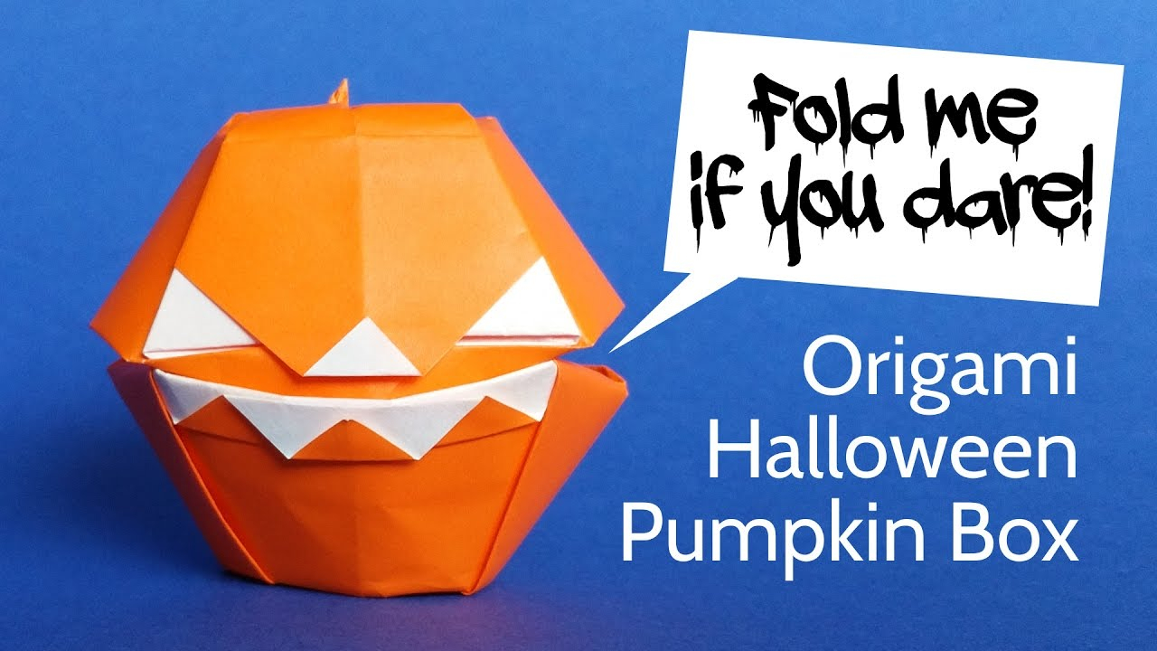 How To Make An Origami Pumpkin Scary Origami Pumpkin Box Diy Halloween Decoration