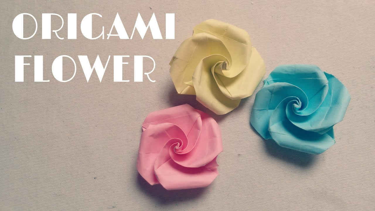 How To Make An Origami Rose Easy Origami Easy Origami Flower Tutorial